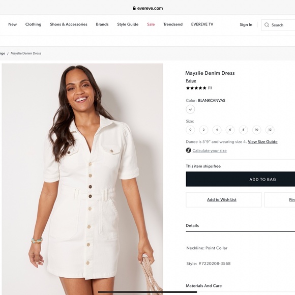 Paige Mayslie Denim Dress Size 2 - Picture 9 of 10